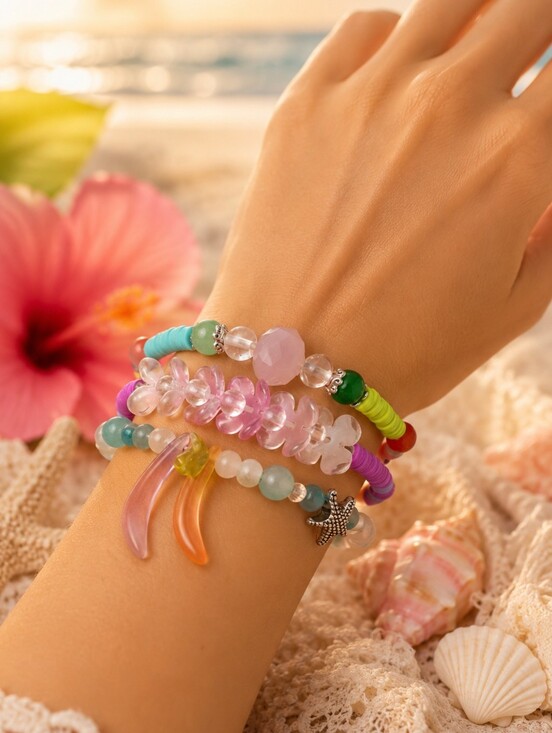 Hand Crafted Jewelry - Hand Crafted🔆Moana🔆Beach🐚 Boho🌻 Kawaii🌸 Surf🌊 Style Stackable Bracelets